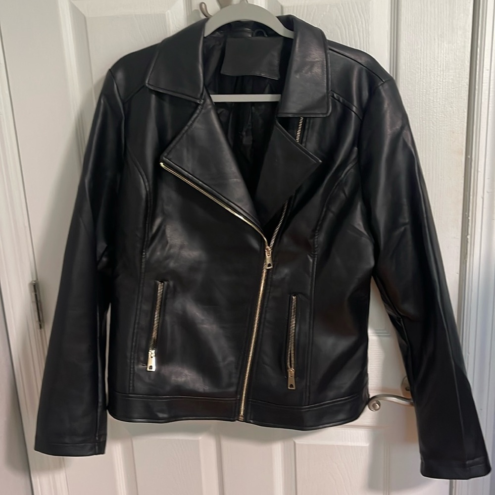 Women's Black Leather Jacket ,New